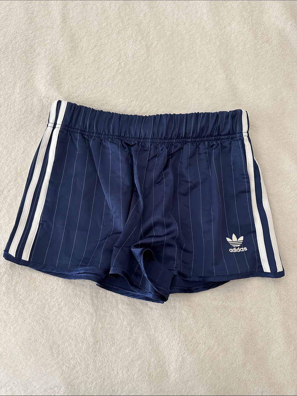Adidas | Pinstripe Satin Shorts